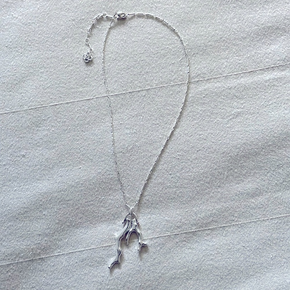 Stella and Dot Vallen silver coral branch pendant